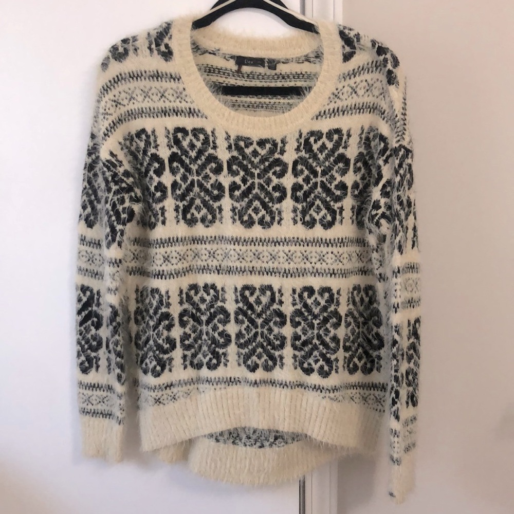 Cozy cream and black sweater